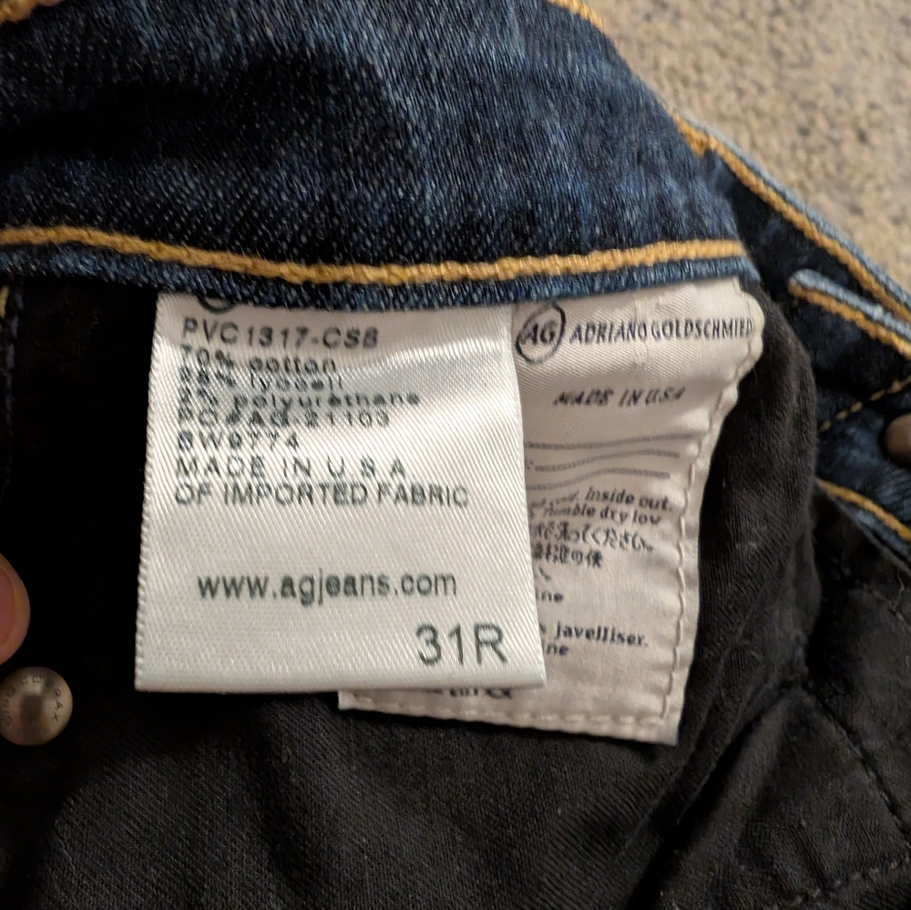 Ag Adriano Goldschmied Slim Boot Cut Jeans, Dark Wash, Women's 31R - Picture 8 of 11